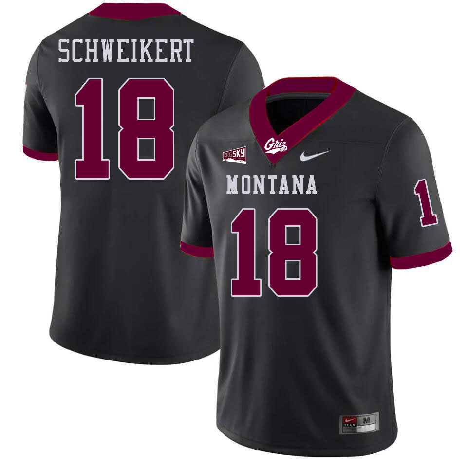 Montana Grizzlies #18 Cody Schweikert College Football Jerseys Stitched Sale-Black